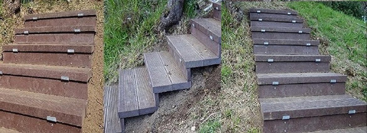 Escaleras de jardín y montaña
