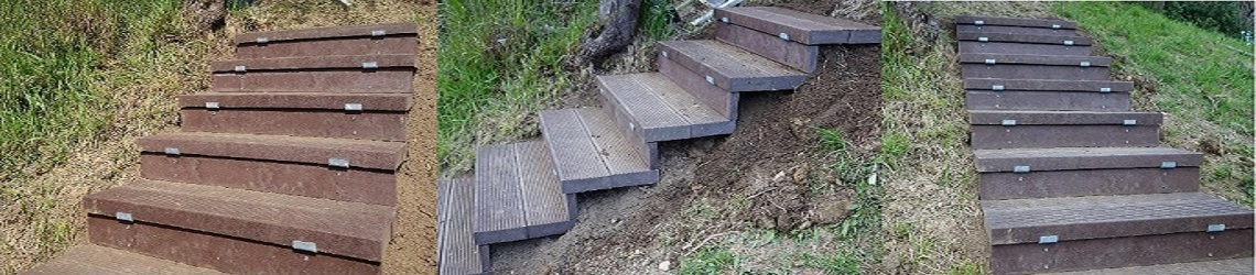 Escaleras de jardín y montaña