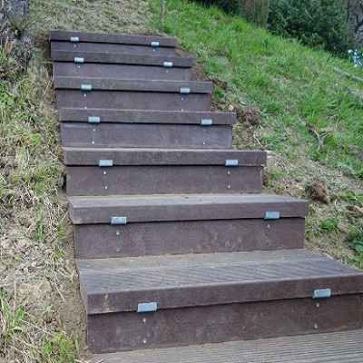 Escaleras de jardín y montaña